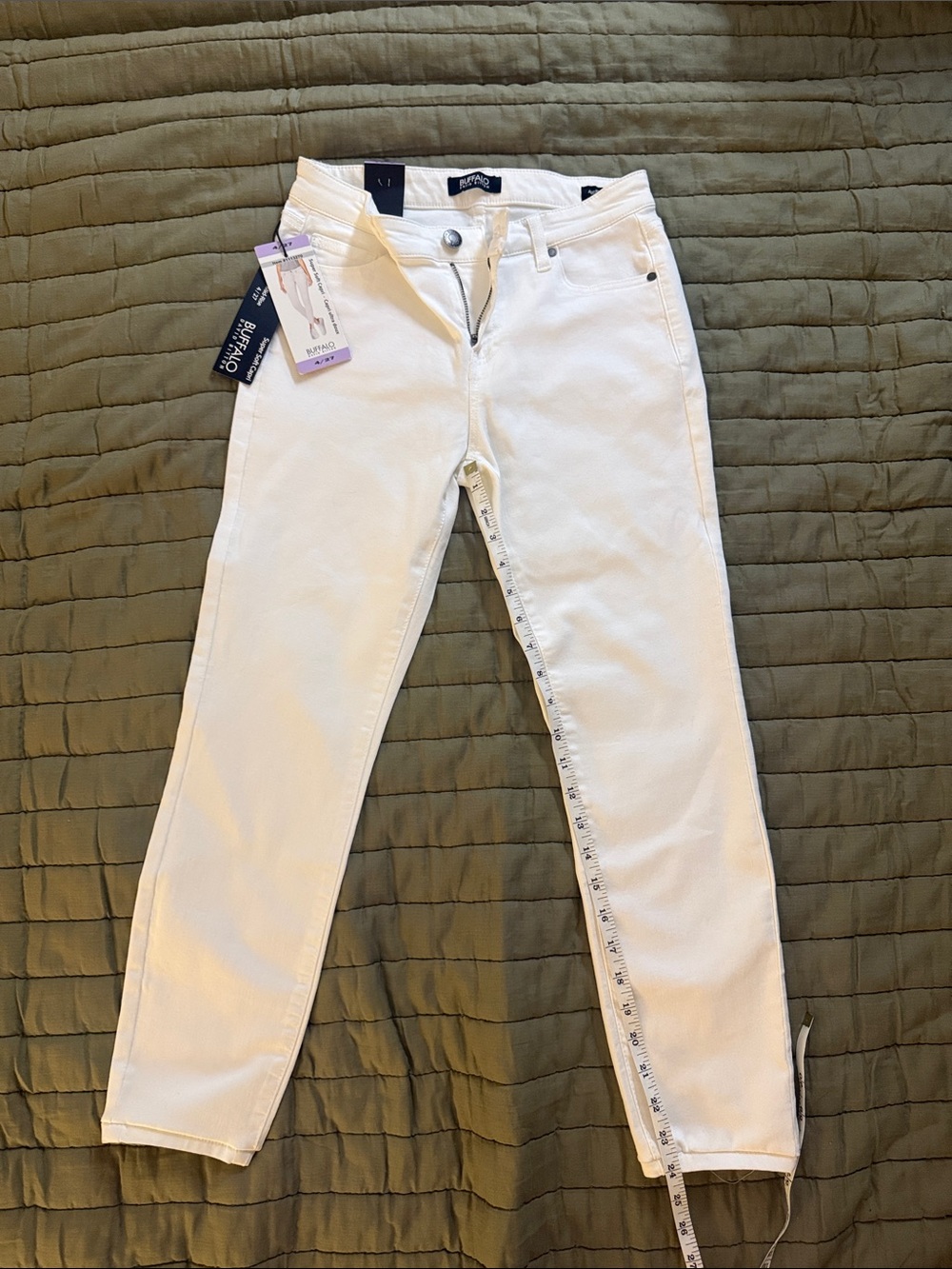 Buffalo David Bitton White Mid-Rise Capri Jeans Size 4/27 NWT